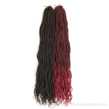 Wavy senegalese Twist Braiding Hair 2x Braids Afro Artificia nubia Twist Freetress Crochet hair